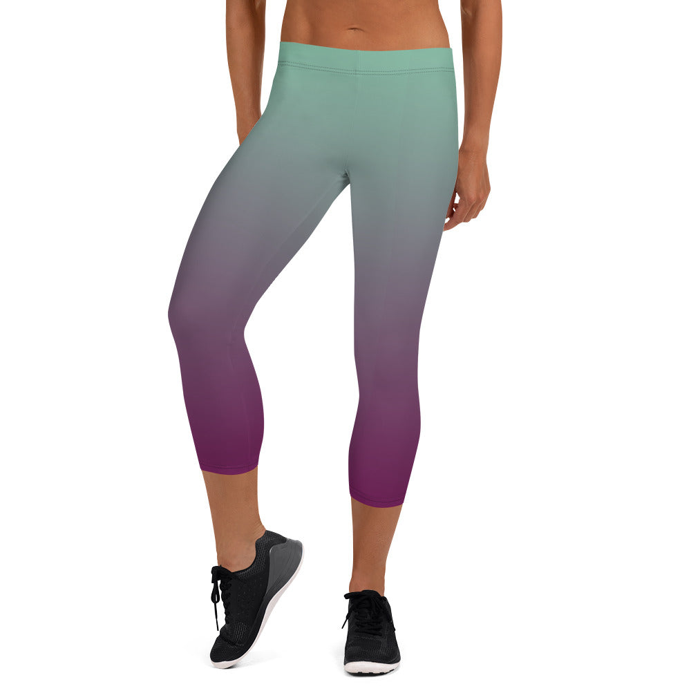 Wineberry Blossom Women's Capri Leggings - FLAKOUT