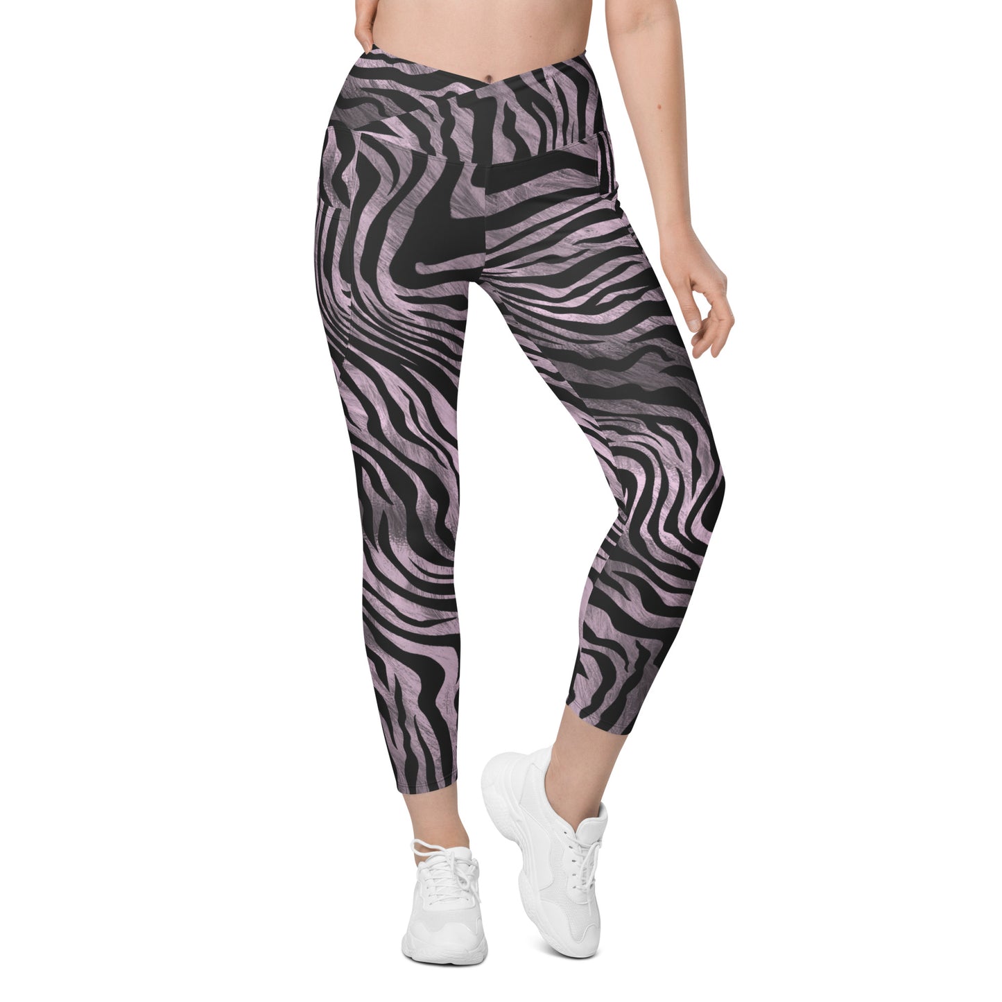 Zebralis Women's Recycled Crossover Leggings With Pockets - FLAKOUT