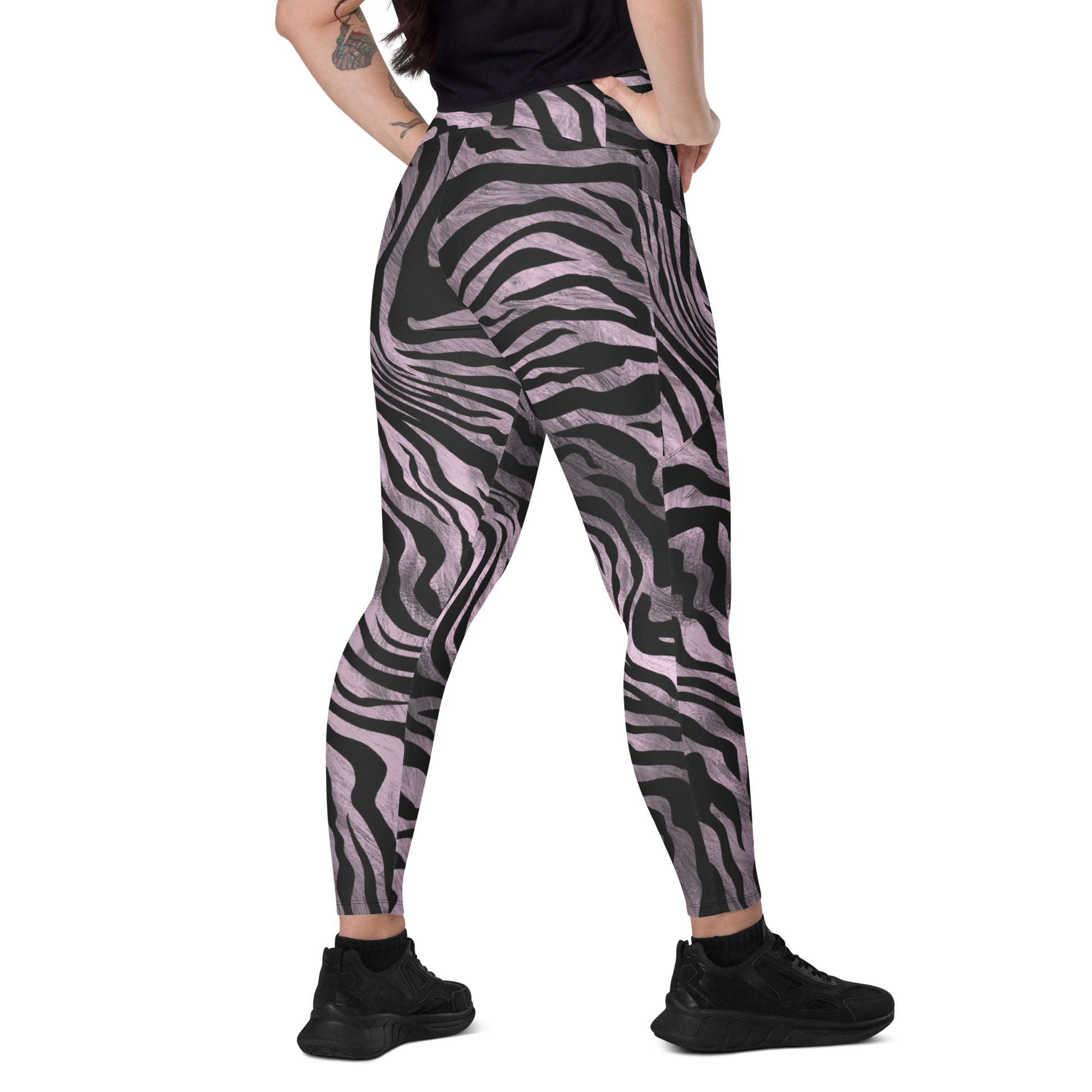 Zebralis Women's Recycled Crossover Leggings With Pockets - FLAKOUT