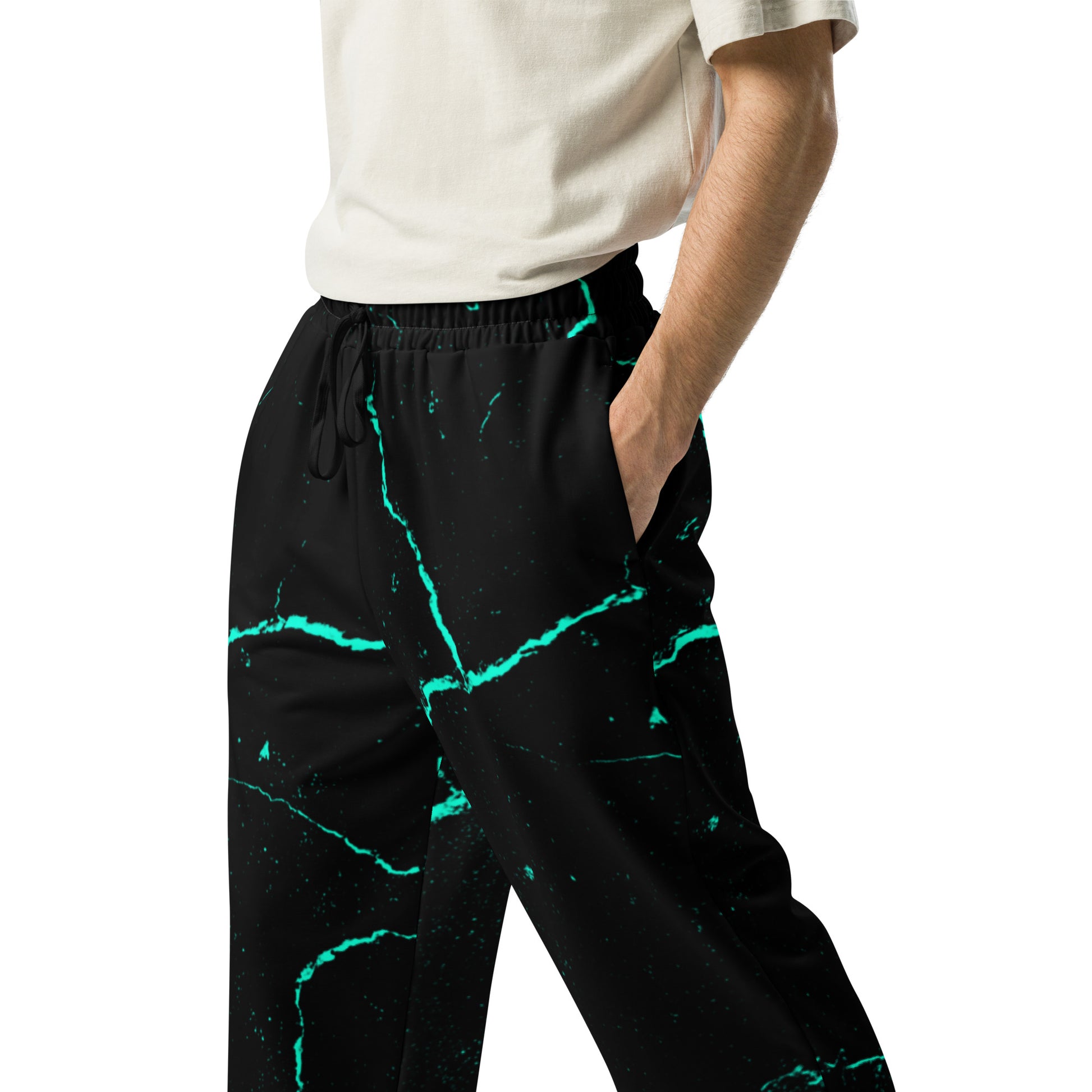 Galactic Glow Unisex Wide-leg Recycled Joggers - FLAKOUT