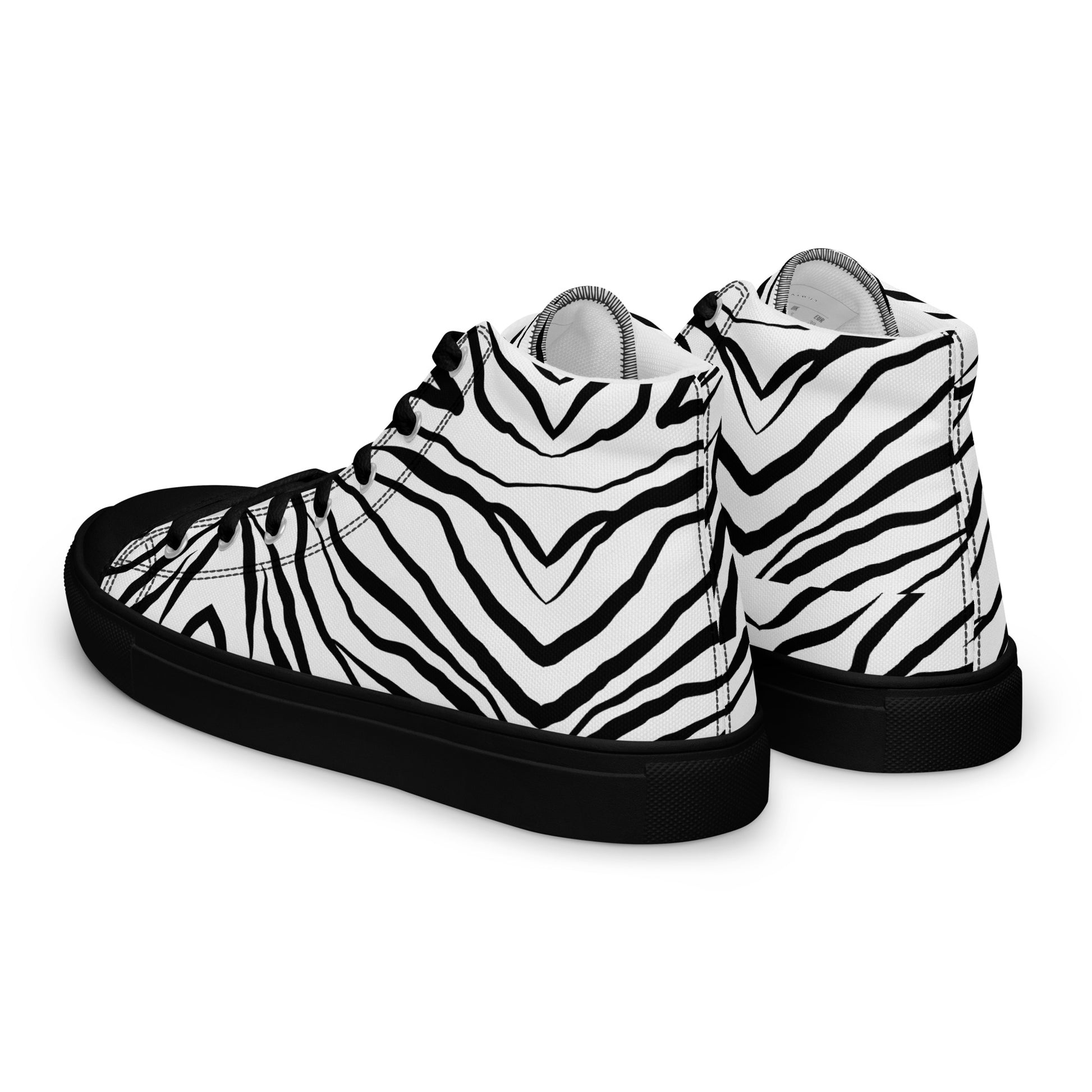 Striped Zebra Vibrance Men’s High Top Canvas Shoes - FLAKOUT