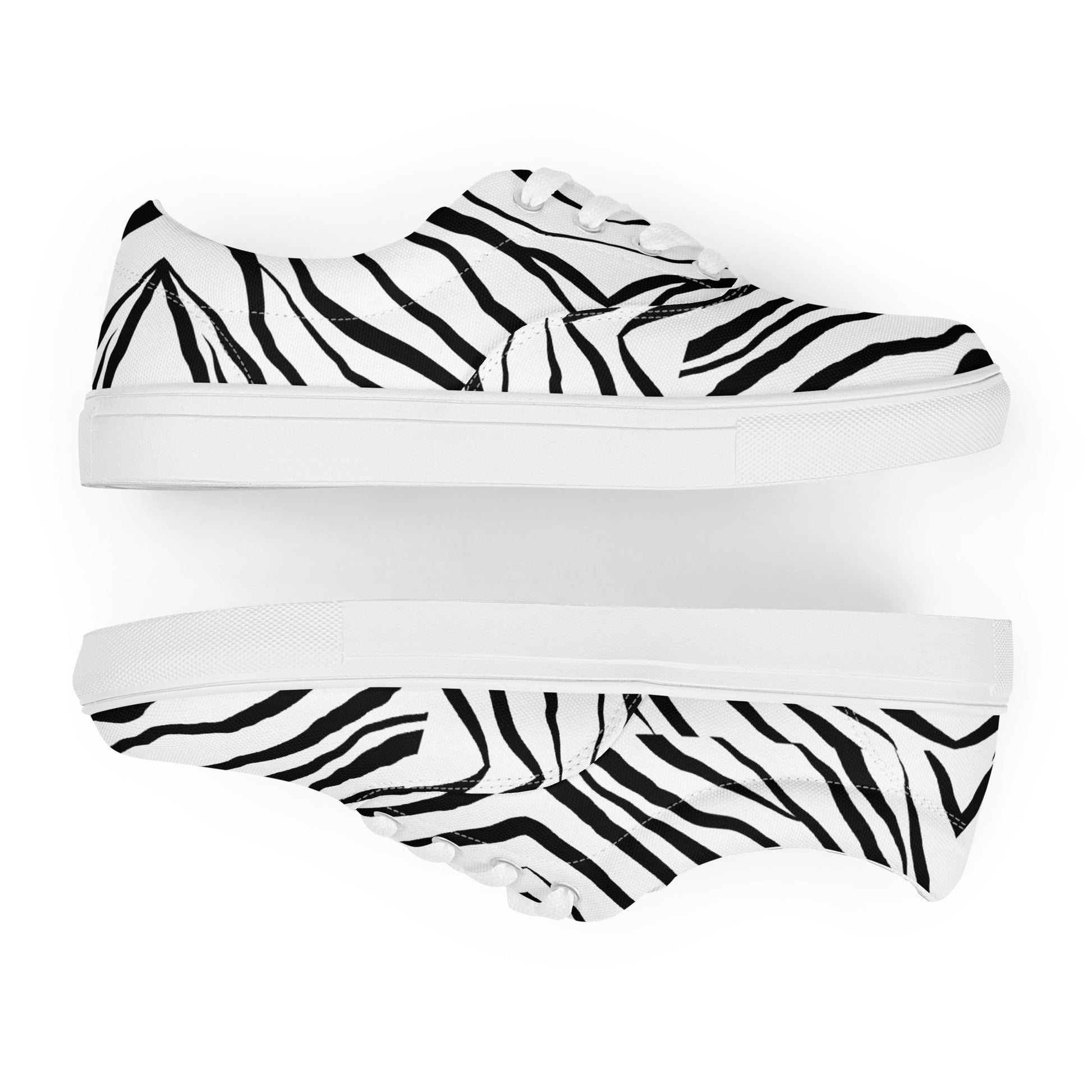 Striped Zebra Vibrance Men’s Lace-up Canvas Shoes - FLAKOUT