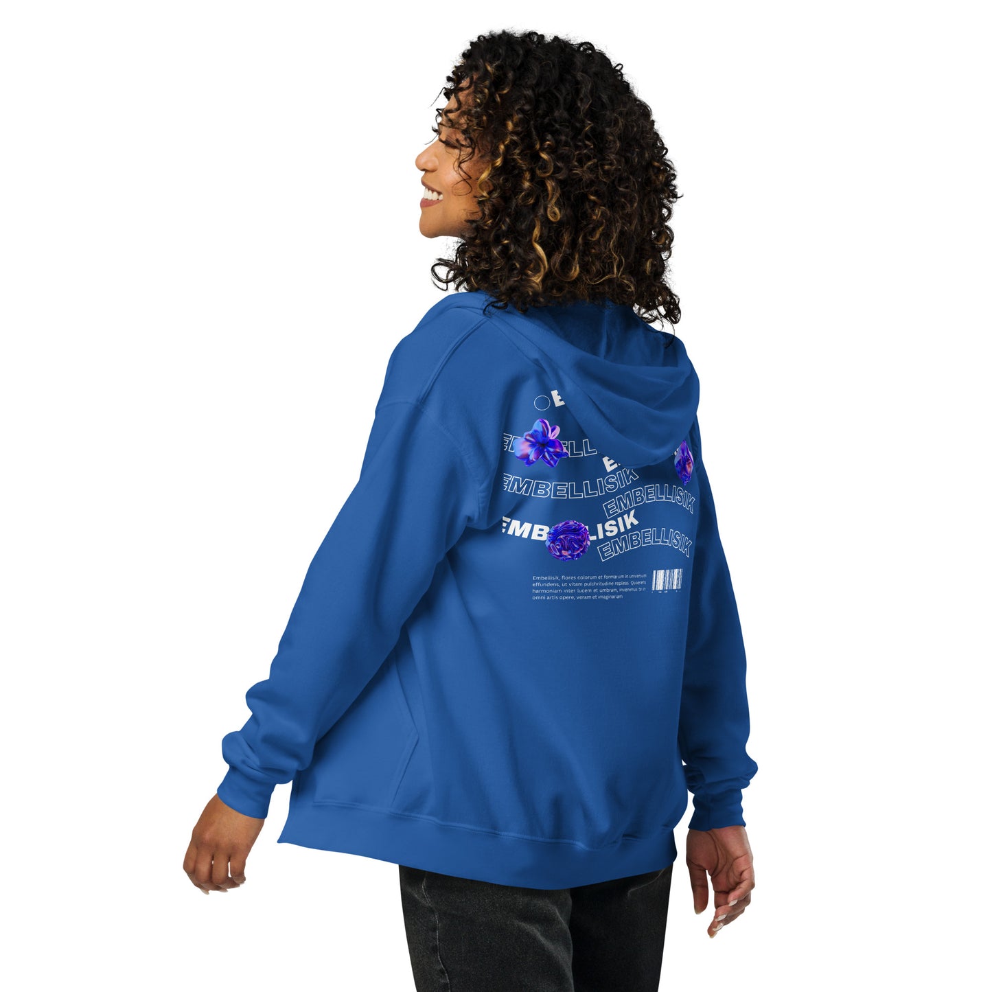 Ornate Embellisik Heavy Harmony Fusion Zip Hoodie - Royal - FLAKOUT