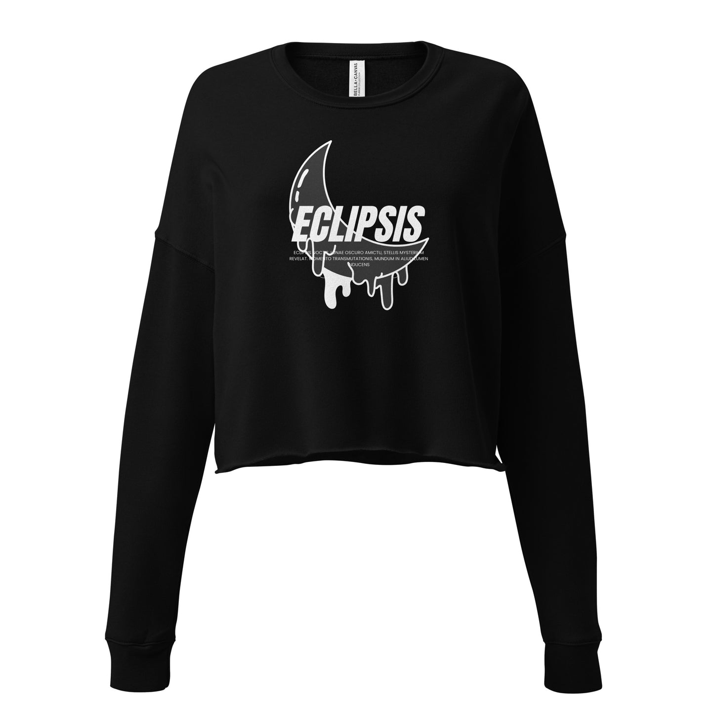 Lunar Eclipsis Women's Crop Sweatshirt - Black - FLAKOUT