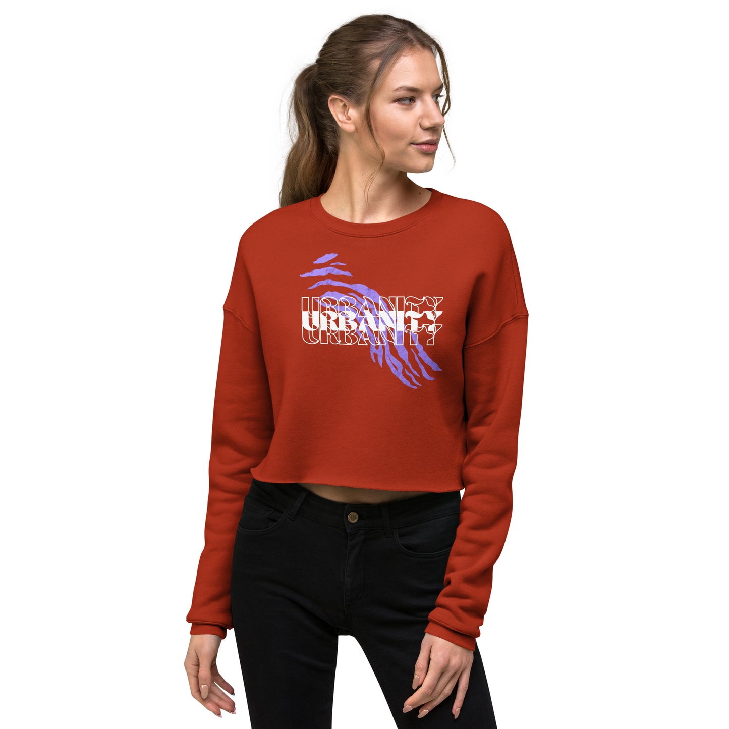 Streetwise Urbanity Women's Crop Sweatshirt - Brick - FLAKOUT