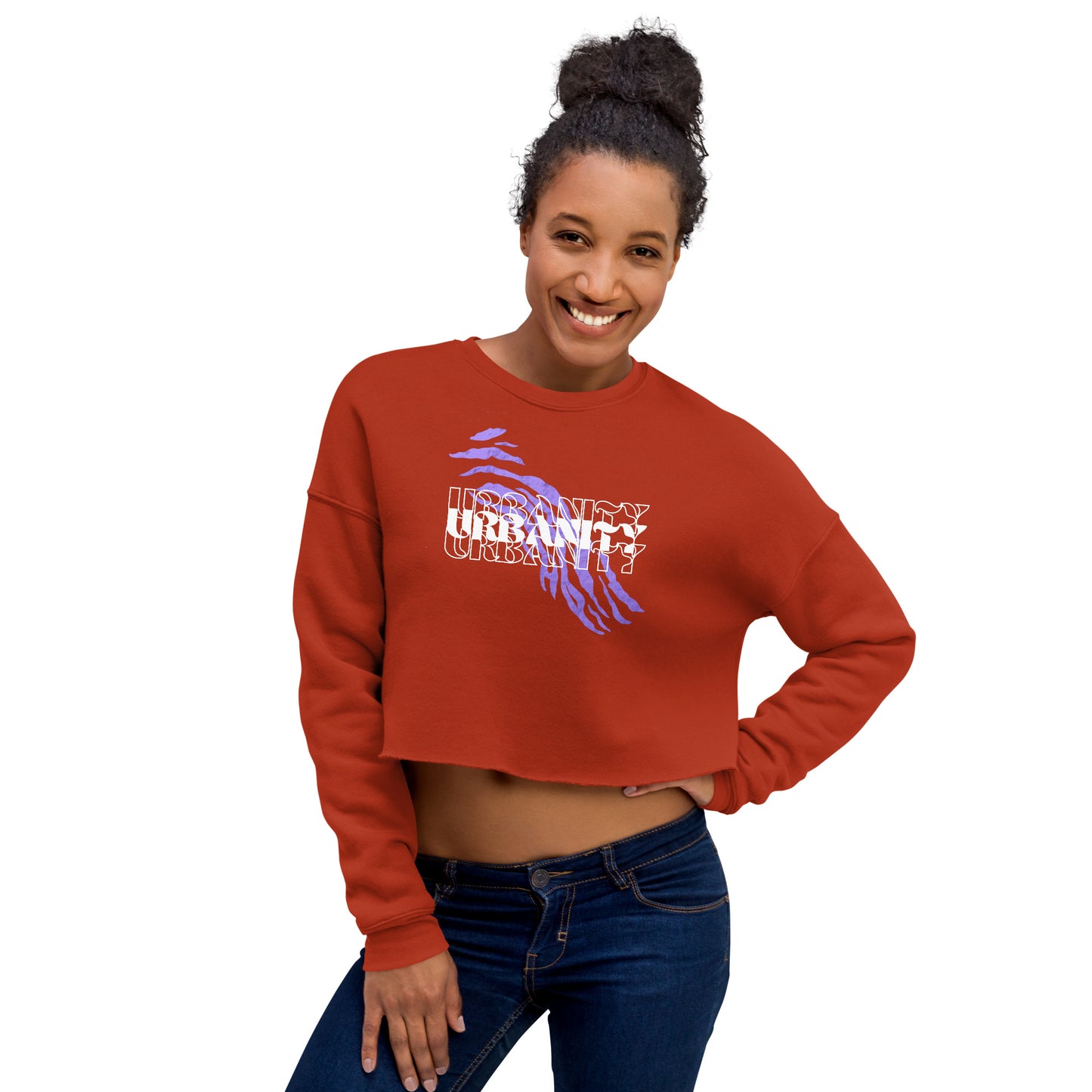 Streetwise Urbanity Women's Crop Sweatshirt - Brick - FLAKOUT