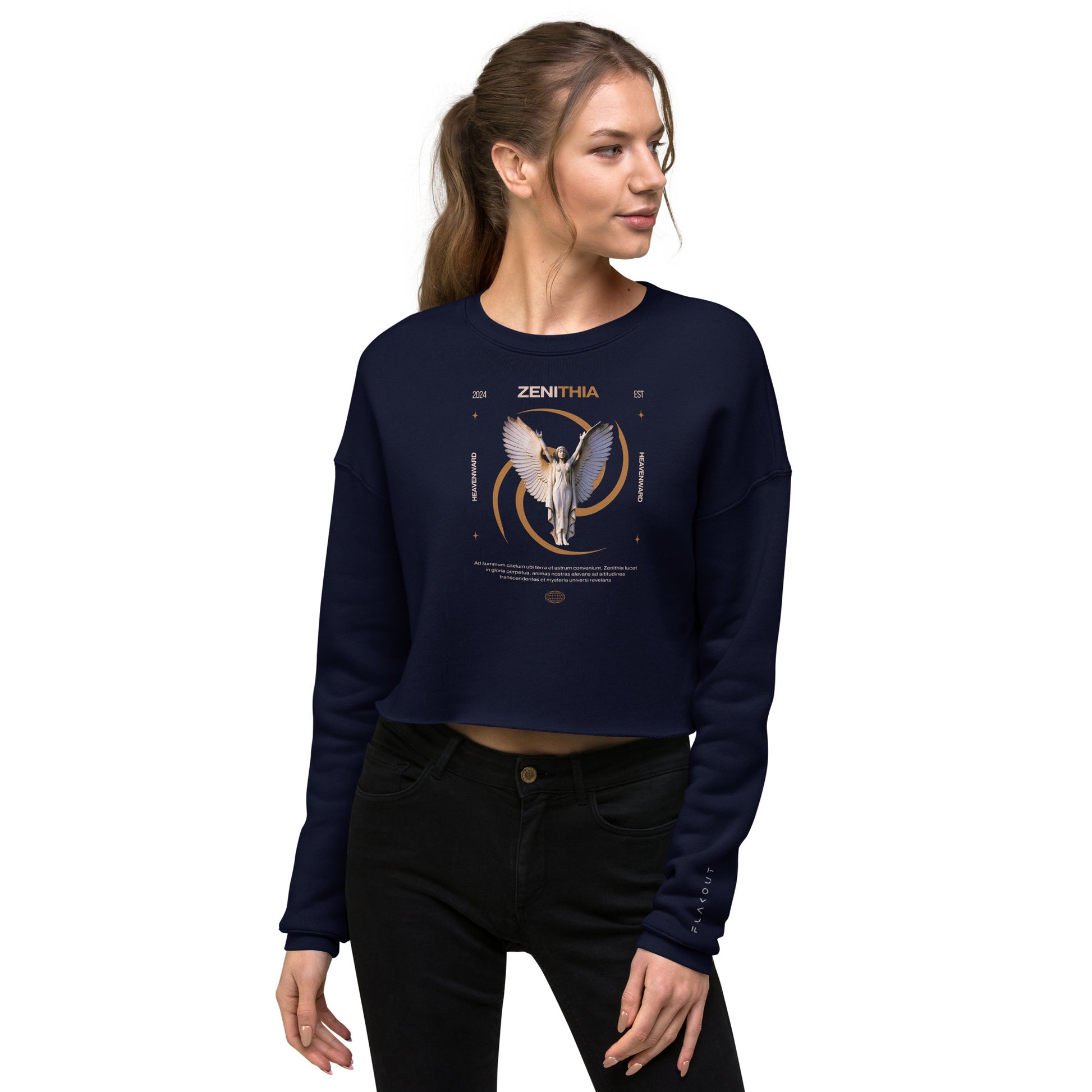 Zenithia Women's Crop Sweatshirt - FLAKOUT