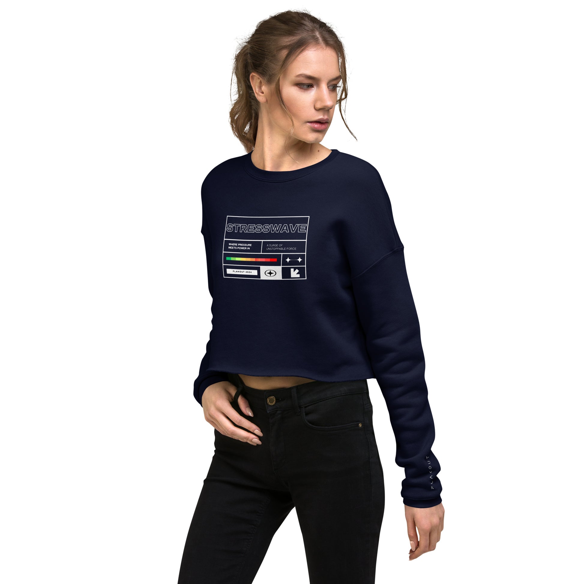 Stresswave Women's Crop Sweatshirt - FLAKOUT