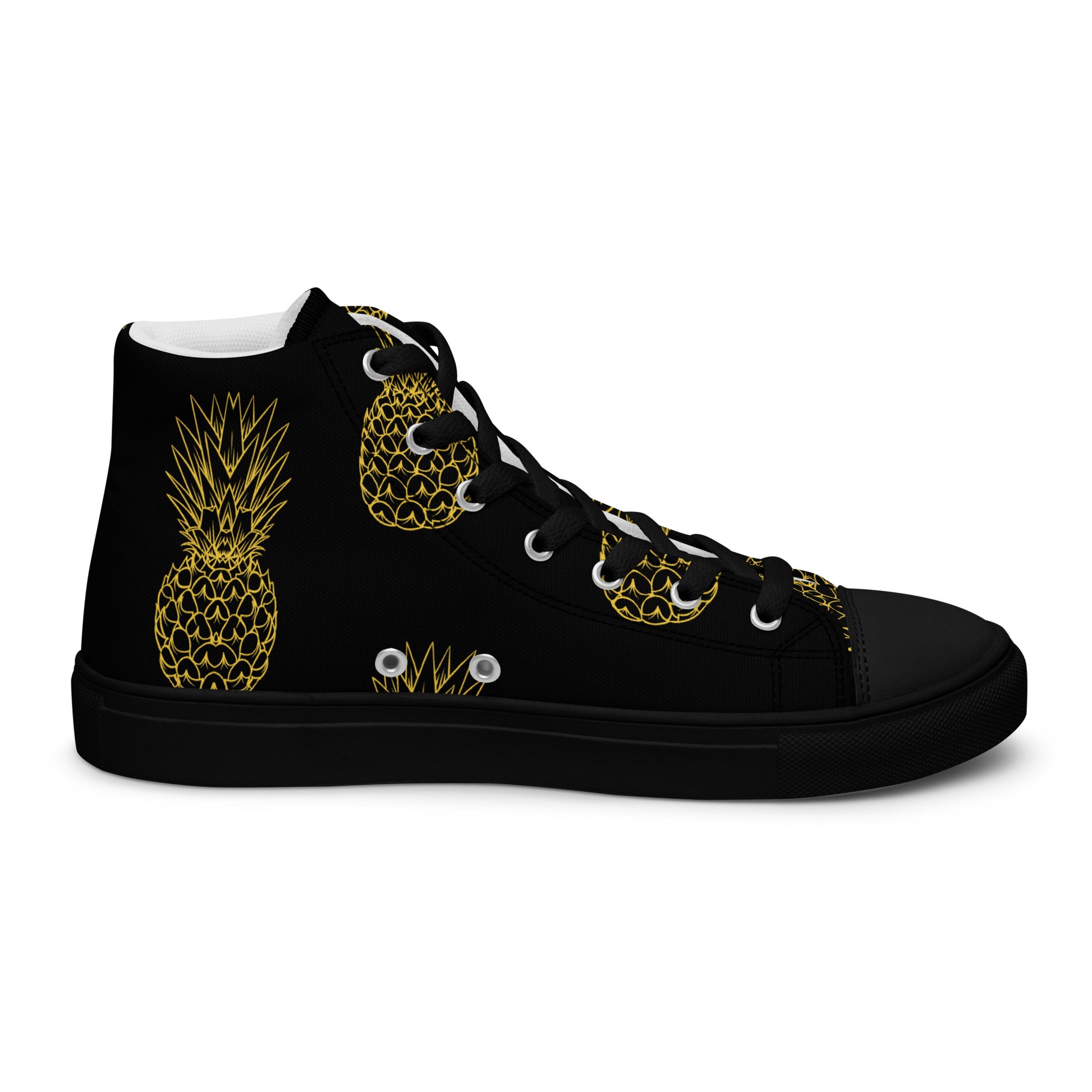 Pineapple Bliss Women's High Top Canvas Shoes - FLAKOUT