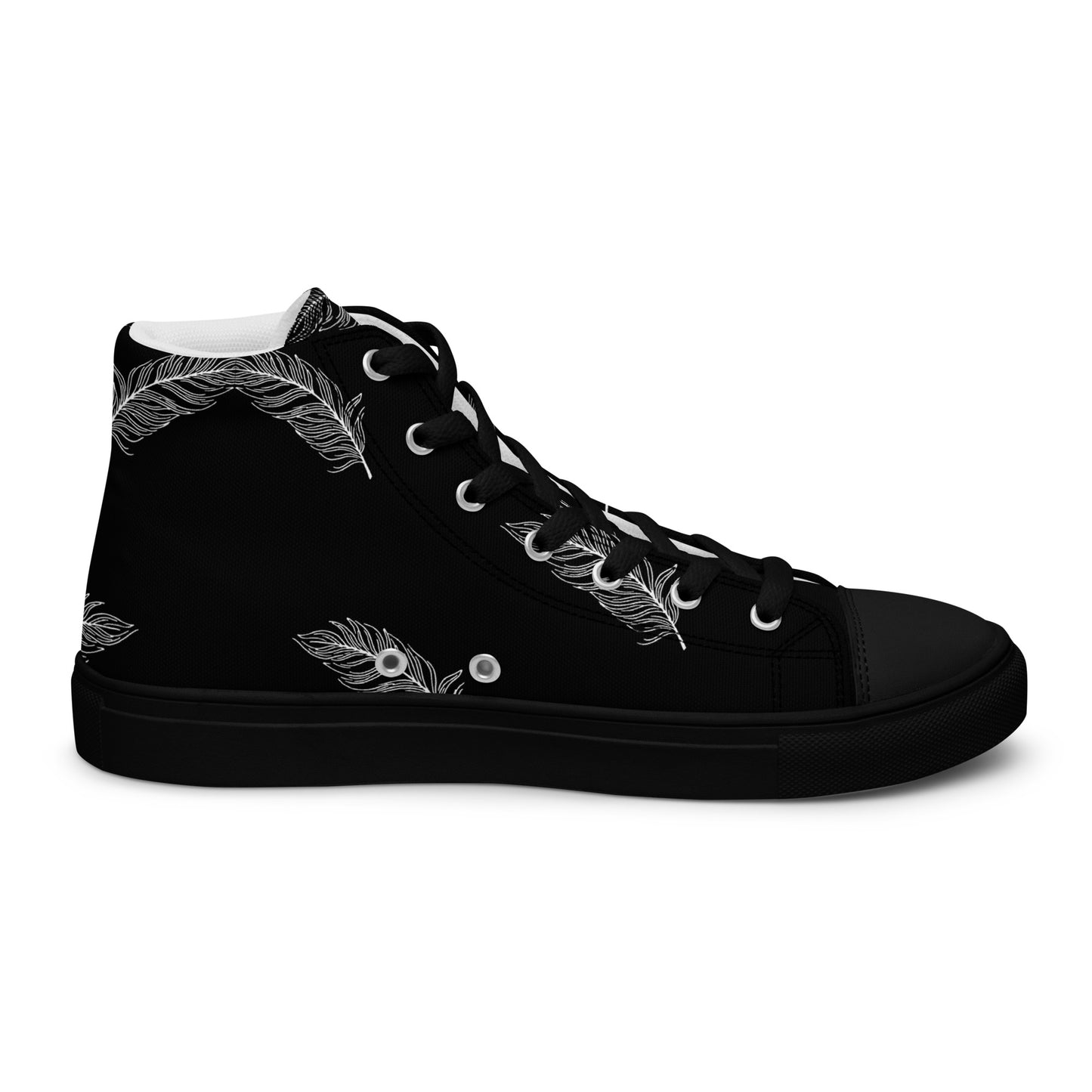 Ethereal Plumes Women's High Top Canvas Shoes - FLAKOUT