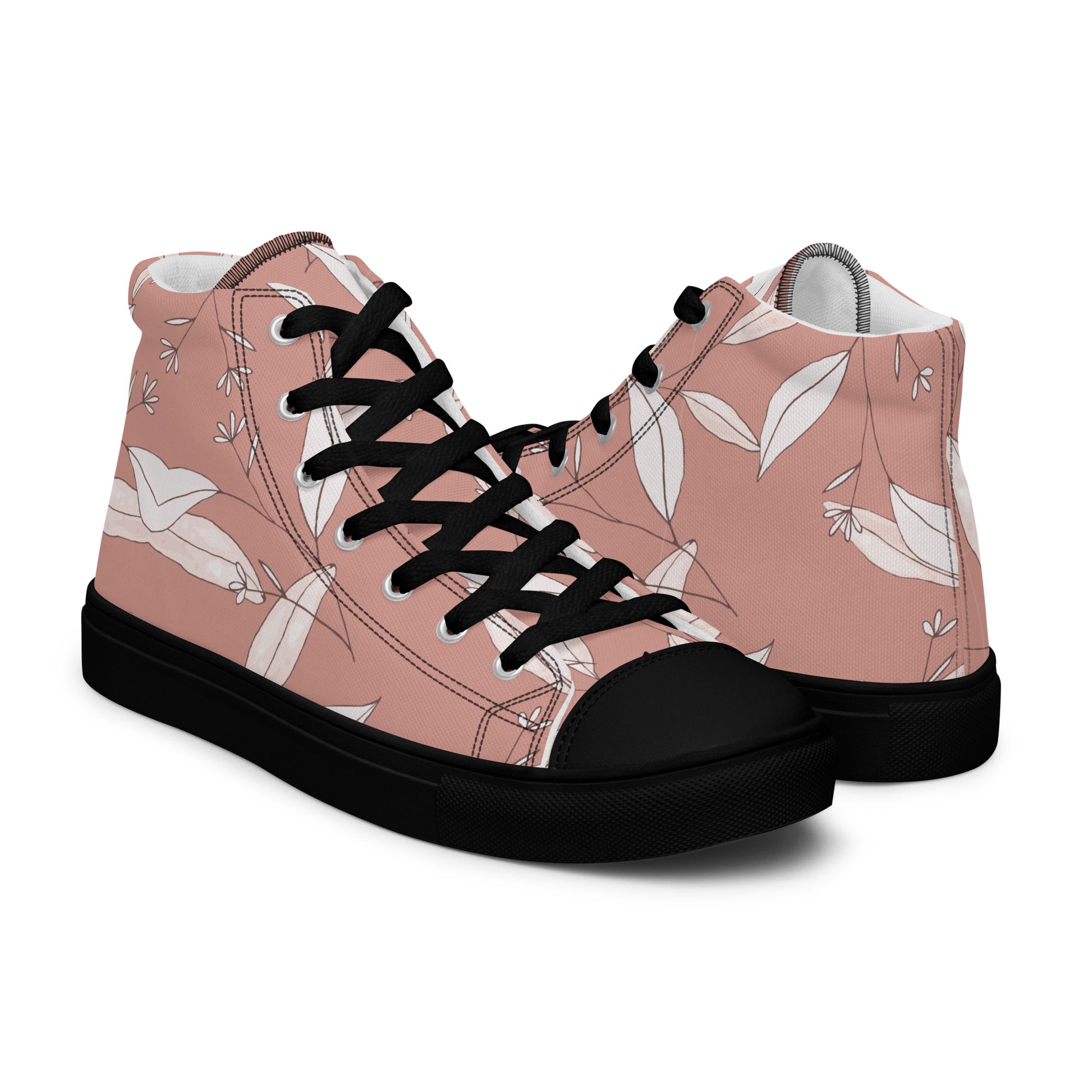 Feathered Finesse Women's High Top Canvas Shoes - FLAKOUT