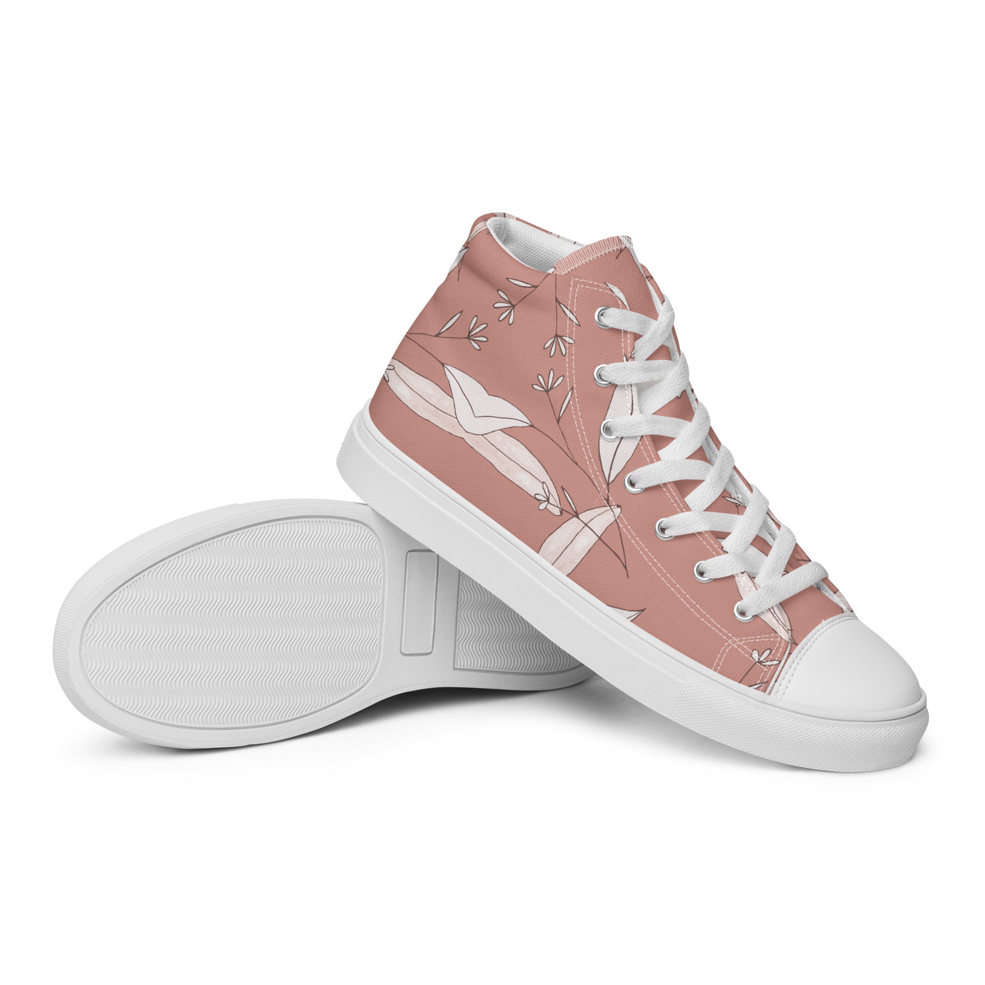 Feathered Finesse Women's High Top Canvas Shoes - FLAKOUT