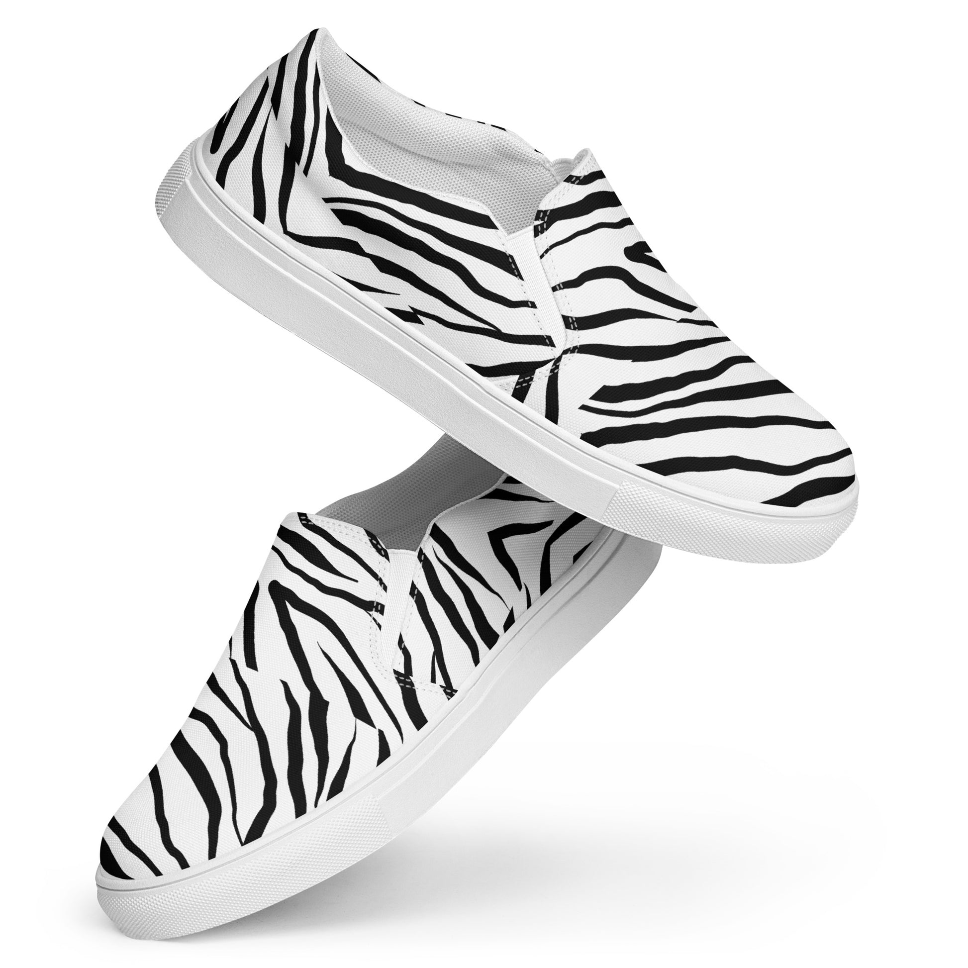 Striped Zebra Vibrance Women's Slip-On Canvas Shoes - FLAKOUT