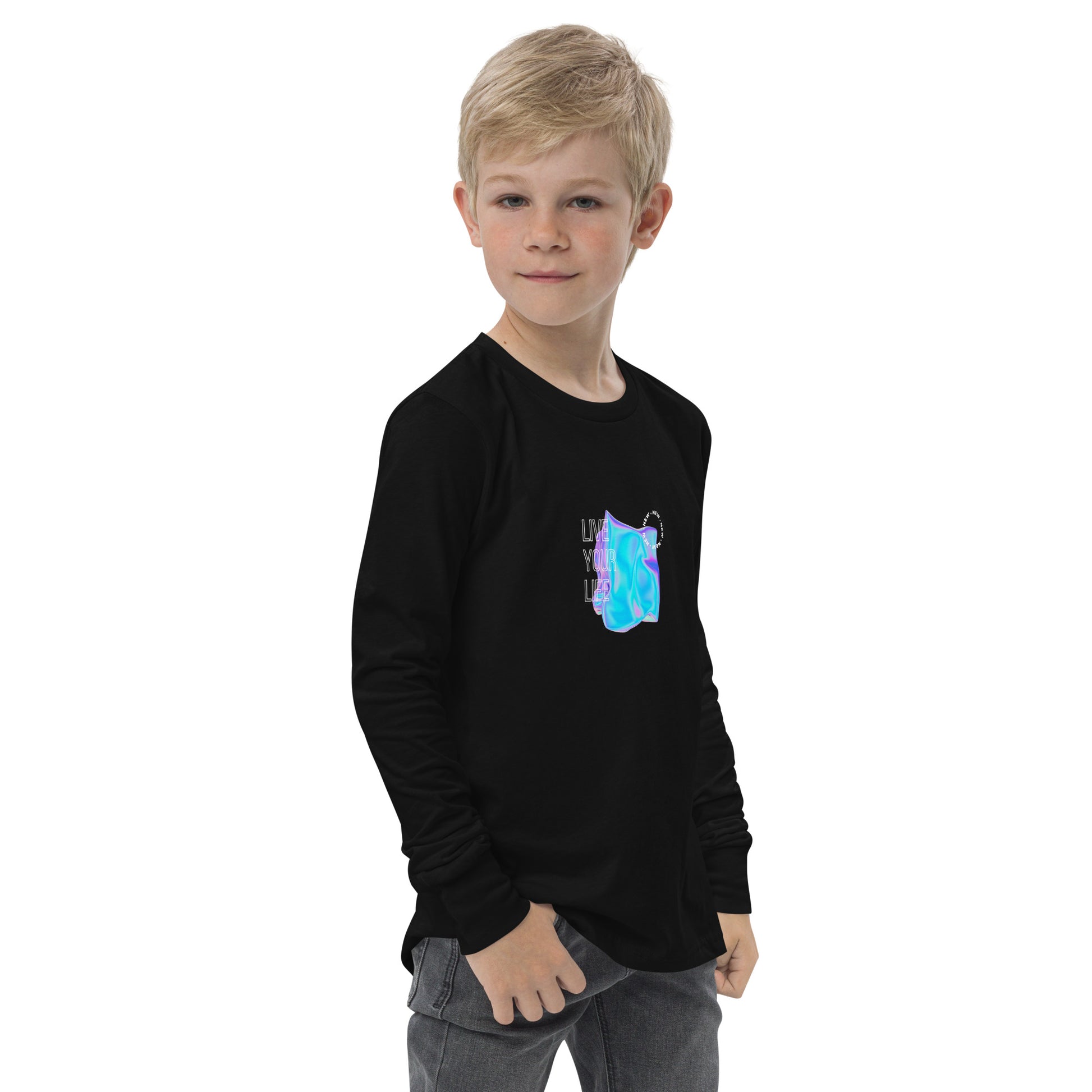 Vivid Existence Live Your Life Kid's Long Sleeve Shirt - FLAKOUT